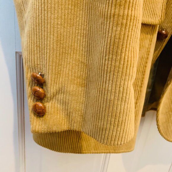 Garrison Park Men's 44 R Vintage Tan Brown Corduroy Blazer W/ Elbow Patches - Picture 3 of 16